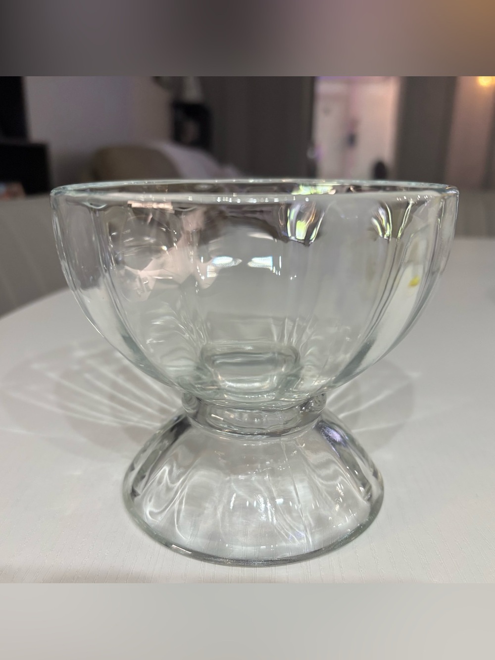 Vintage Libbey Glass Pedestal Dessert Bowl Mid Century- Single